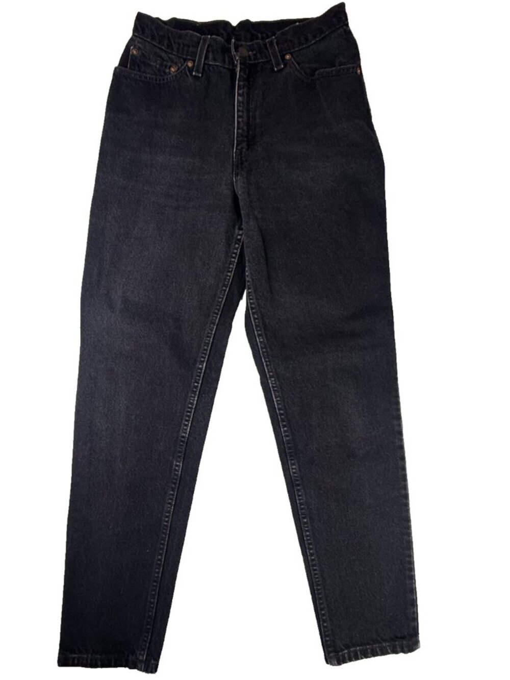 Vintage Levi’s 512 Jeans Women 11 Made In USA Black High Waist Tapered 90s 28in